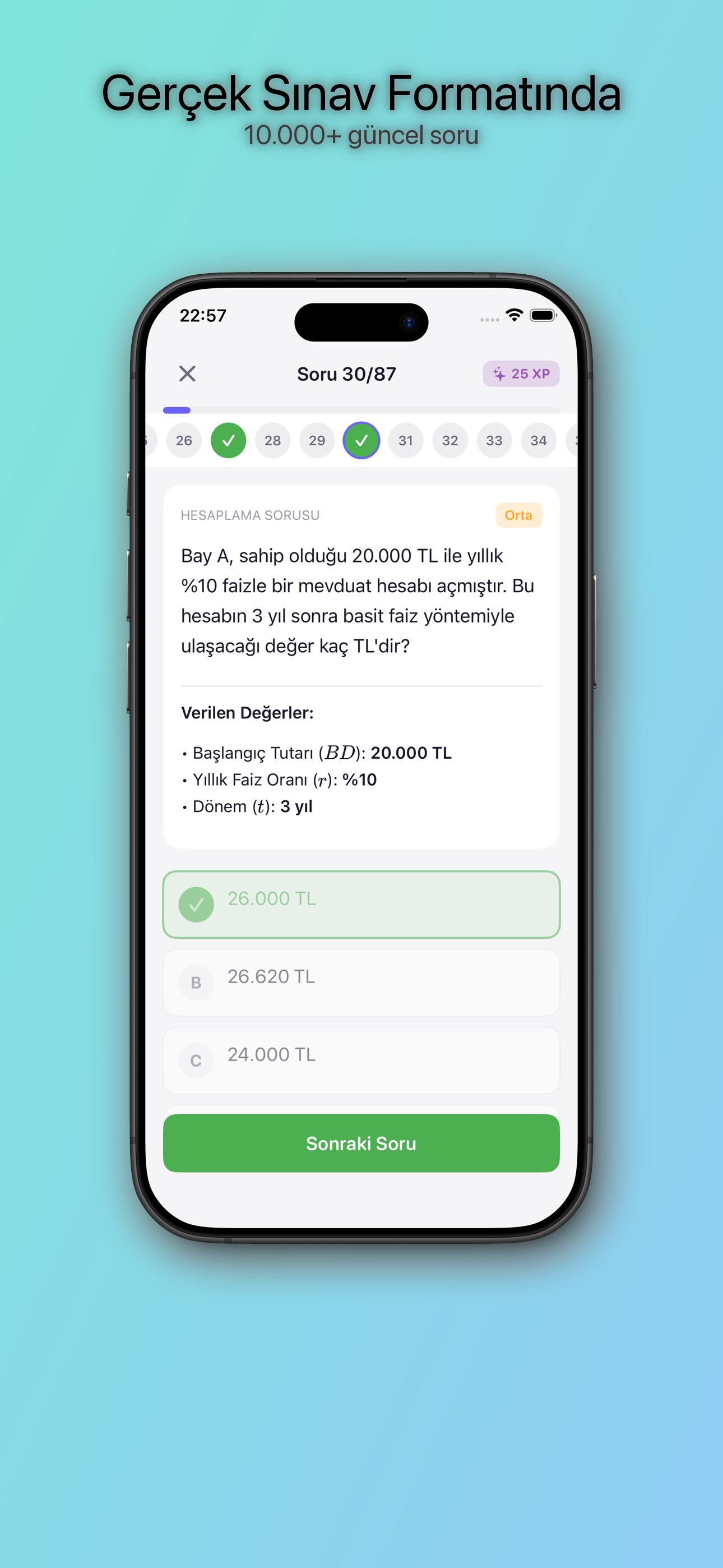 Gerçek Sınav Formatında