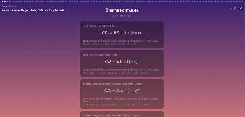 Önemli Formüller